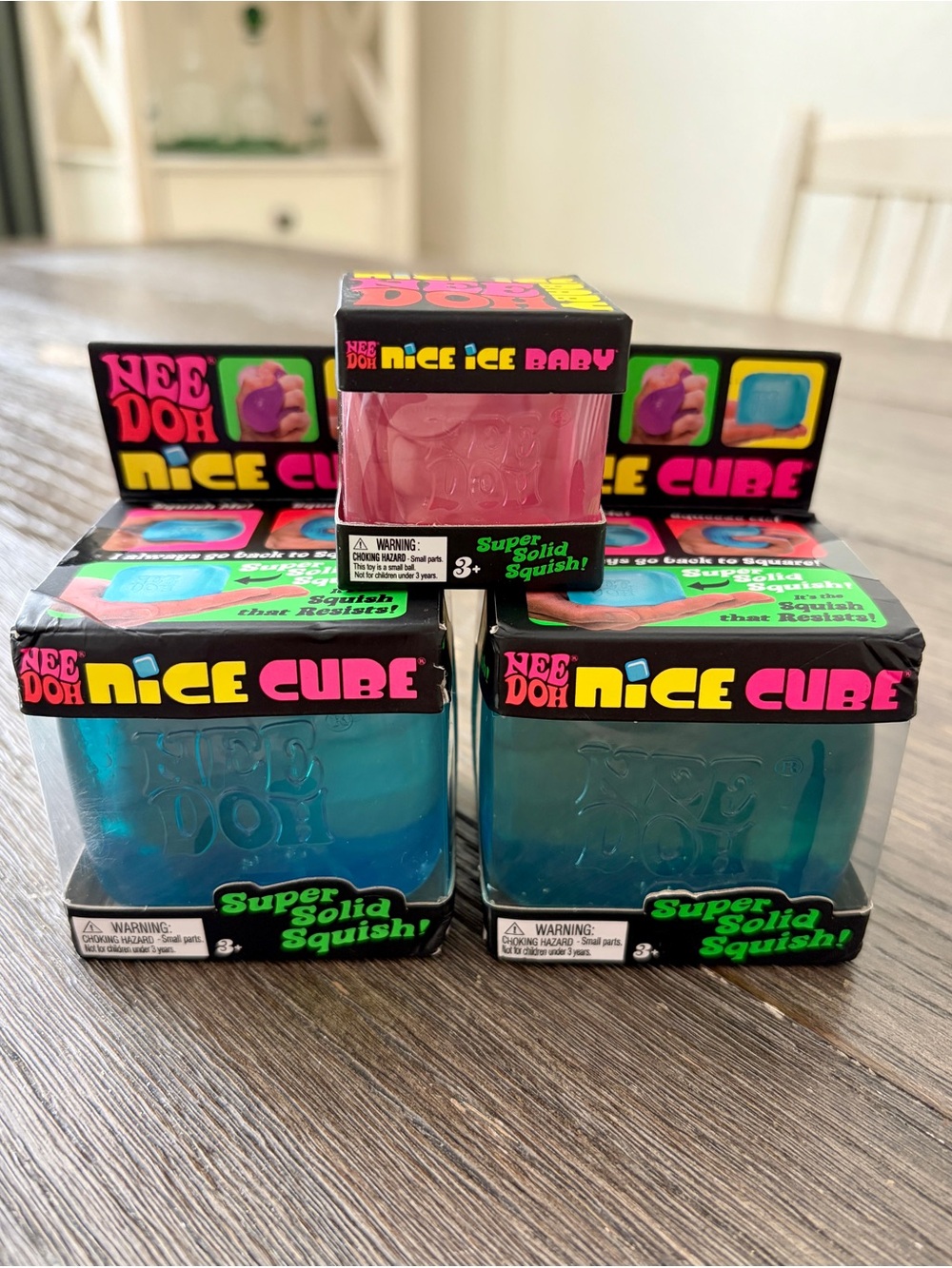 NeeDoh Nice Cube Super Solid Squish Set of 3